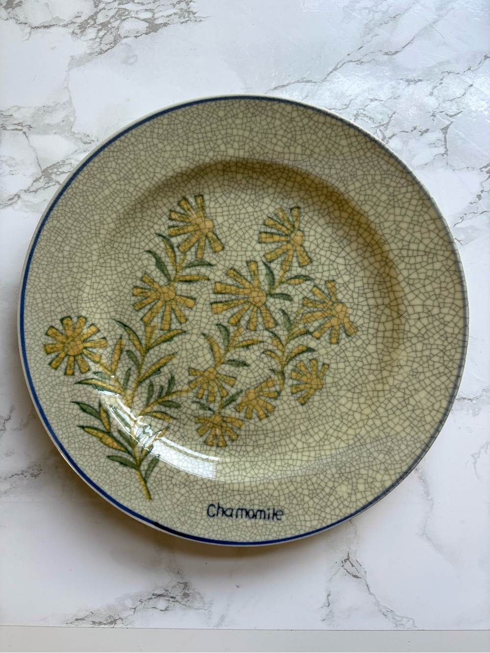 RARE Chamomile April Cornell cottagecore crackle glaze Plate